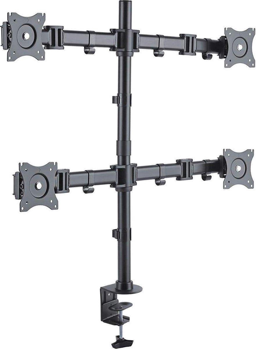 HN® | 4 Monitoren Desk Mount | 100x100 voor vier monitoren of tv's van 13 tot 27 inch