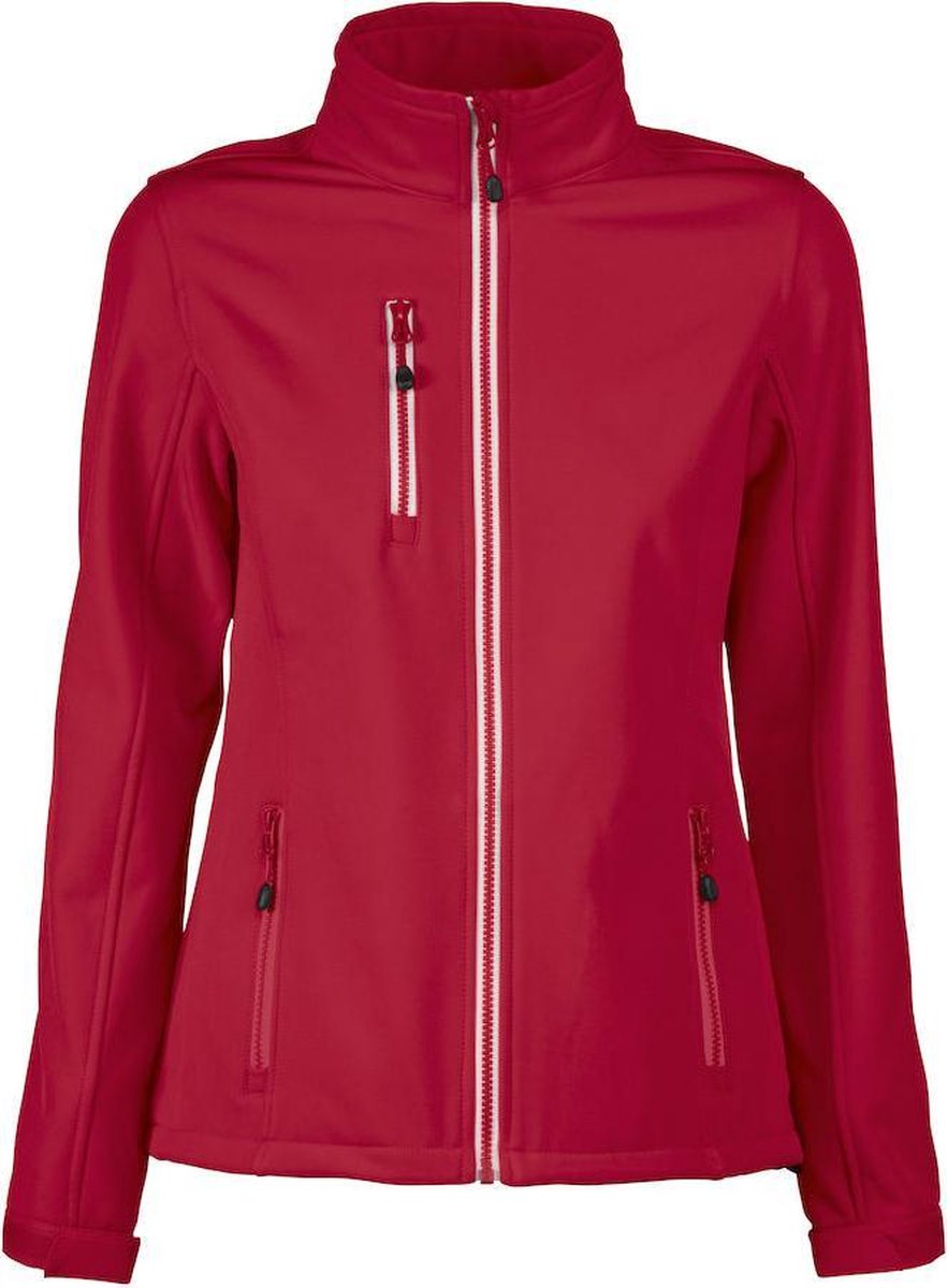 Printer Softshell Jas Vert Lady Rood 2261050 - Maat M