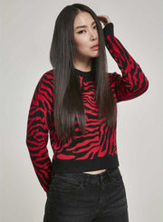 Urban Classics Sweater/trui -S- Short Tiger Zwart/Rood