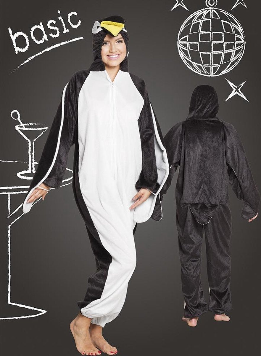 St. Volwassenenkostuum Pinguin pluche basic (max. 1.80 m)