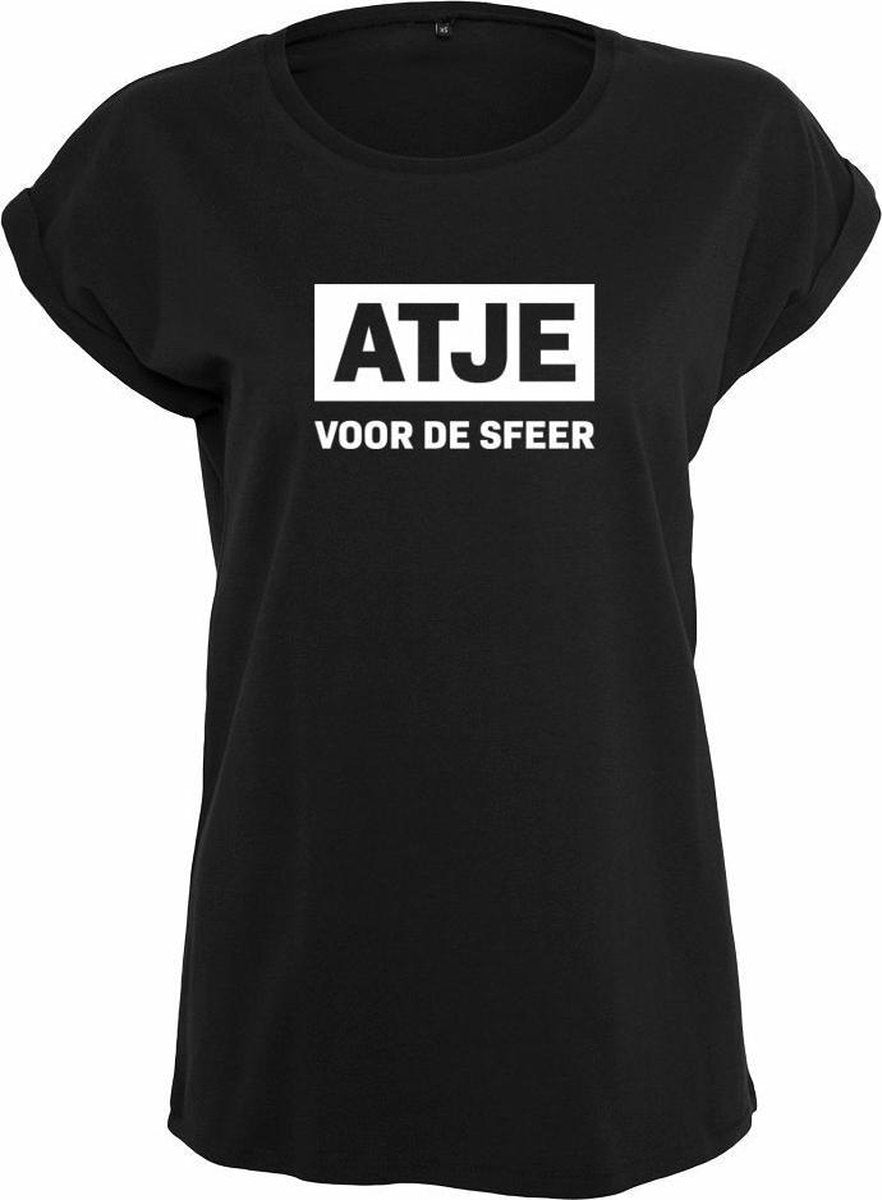 Atje voor de sfeer Rustaagh dames t-shirt - maat S - comfortabel - zwart - tekst - bedrukt