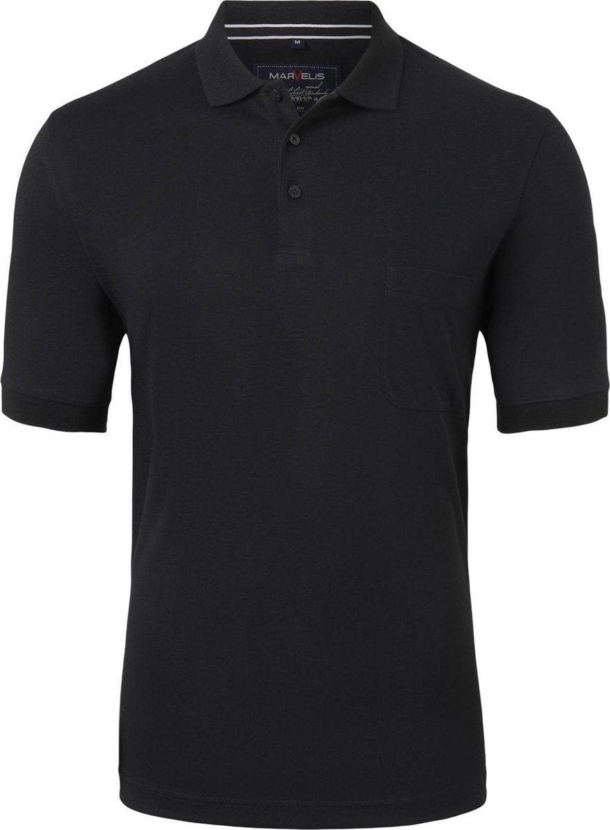 Marvelis Modern Fit poloshirt - Quick Dry - zwart -  Maat: M