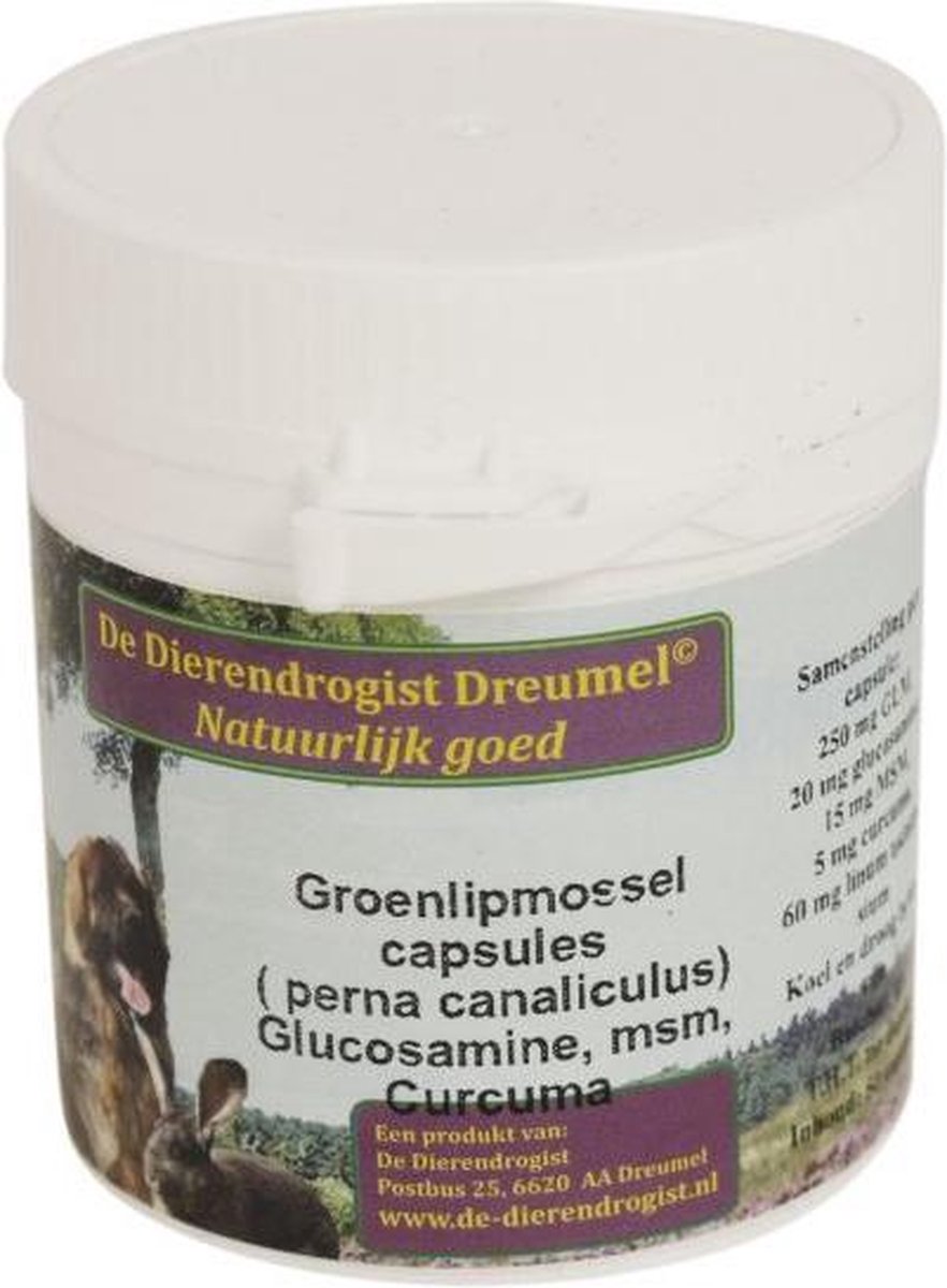 50 st Dierendrogist groenlipmossel met glucosamine / msm / curcuma