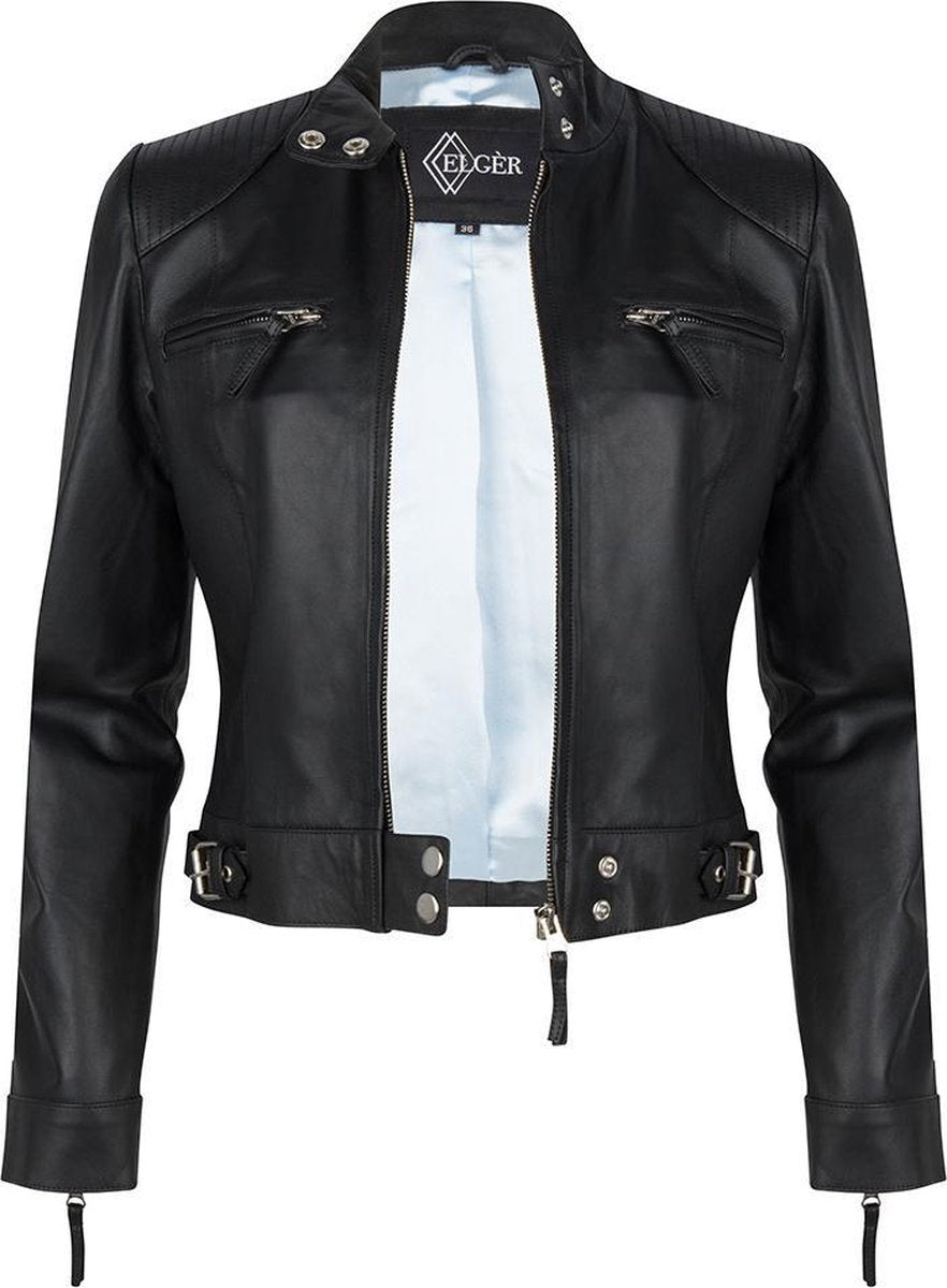 Elgèr - Leren jas Dames - Leather Zoë jacket - Maat XL (42)