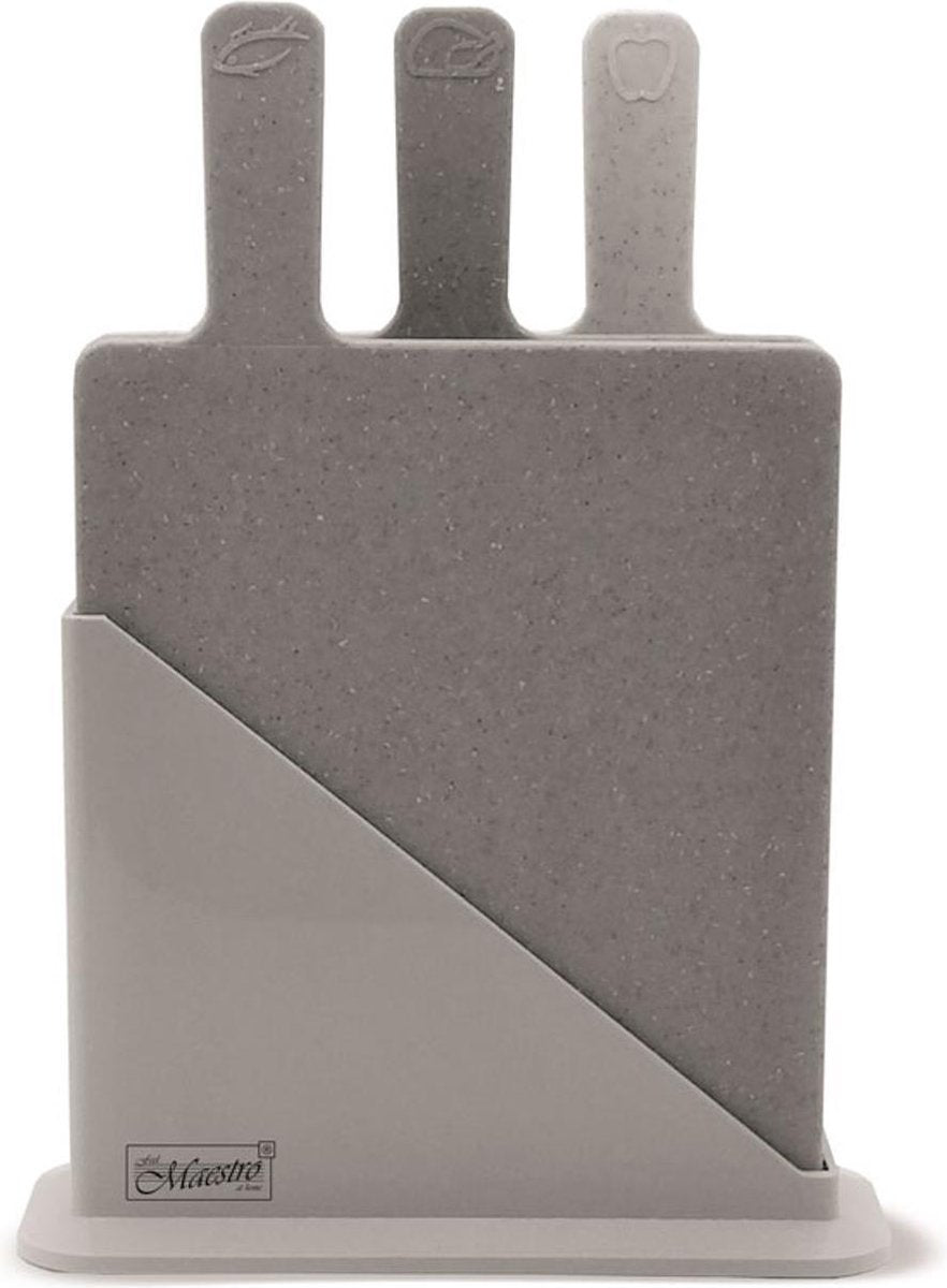 Set van 3 snijplanken stand anti-slip Maestro MR1789G graniet