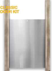 Aluminium kippenluik met eiken rails - 30 x 40 cm