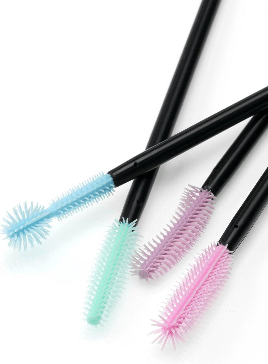 DM Ebelin Wimperborstel - Siliconen Wimperborstel  - Wimperstylerborstel - Wimperborstel voor Wimper Extensions - Mascara brush - Wenkbrauw brushes - Wenkbrauw Kwast (4 stuks)