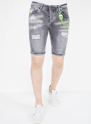Local Fanatic Gescheurde Korte Broek Heren - 1047 - Grijs - Maten: 33