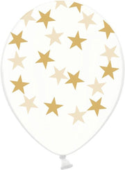 Ballonnen gouden ster per 6 stuks