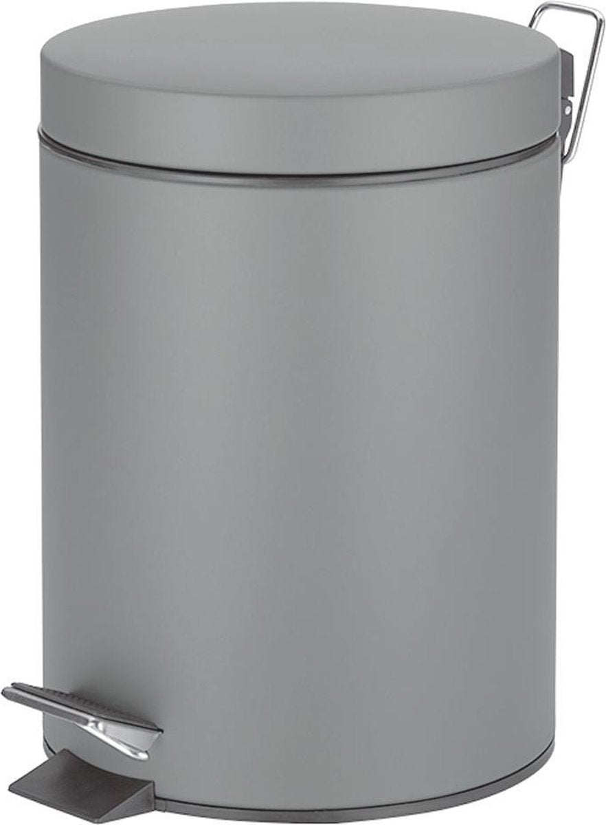 Marino Pedaal Afvalemmer Silent Close - 5 l - Grijs - Kela