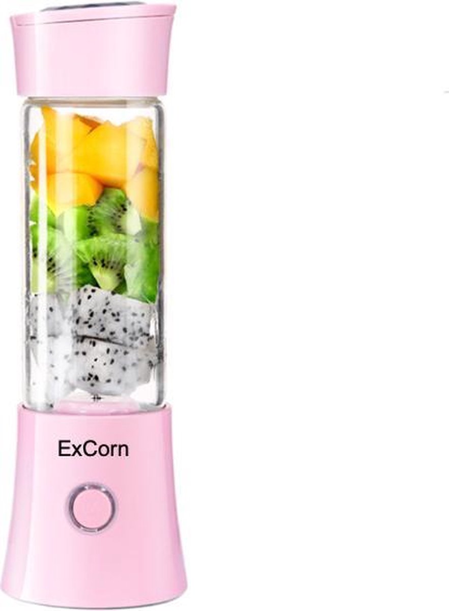 ExCorn Smoothie C8 Maker – hoge snelheid – 480ml – Draagbare Blender – Blender To Go – Portable Blender – Draadloos – USB Oplaadbaar – Blender Smoothie – Mini Blender