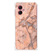 Motorola Moto G55 Anti-Shock Hoesje Marmer Oranje