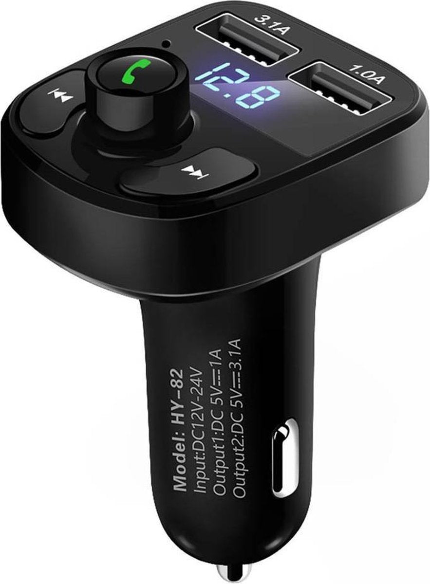 Bluetooth Carkit FM Transmitter om Handsfree te Bellen en Draadloos Muziek te Streamen