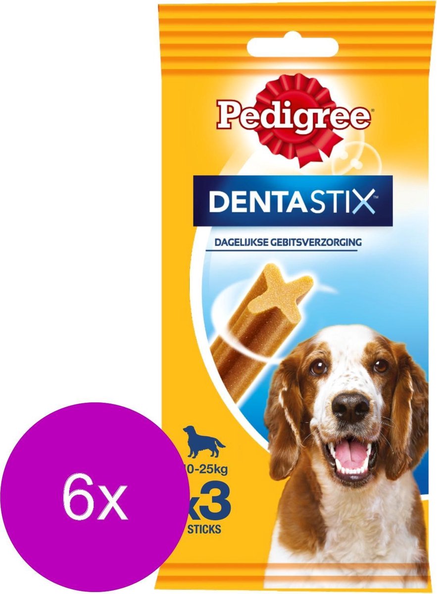 Pedigree Dentastix - Hondensnacks - 6 x Dental 3 stuks Medium