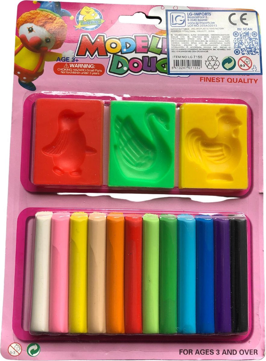 Klei set met vormpjes 15-delig - knutselspullen - decoratie - hobby - knutsel - versiering - maken - cadeau