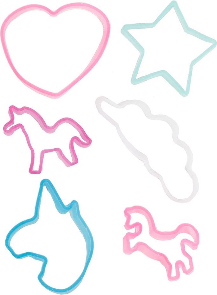 Unicorn Elastische Figuren Glow-in-the-dark Meisjes 6 Stuks