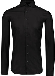 Profuomo   Overhemd Zwart Getailleerd - Maat UK15-EU38 - Heren - Never out of stock Collectie - Katoen