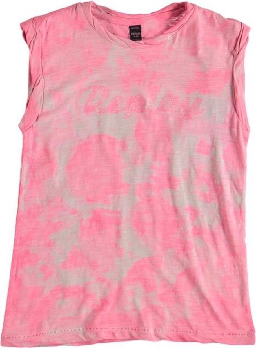 Replay roze long top met roze studs Maat - 152