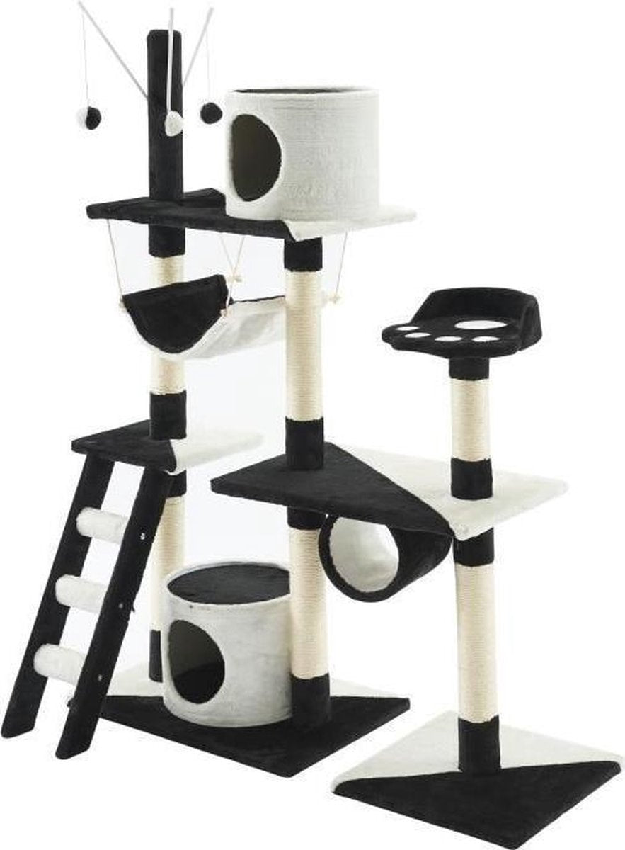 Paradise Cat Tree - 110x40x130cm - Zwart en Wit