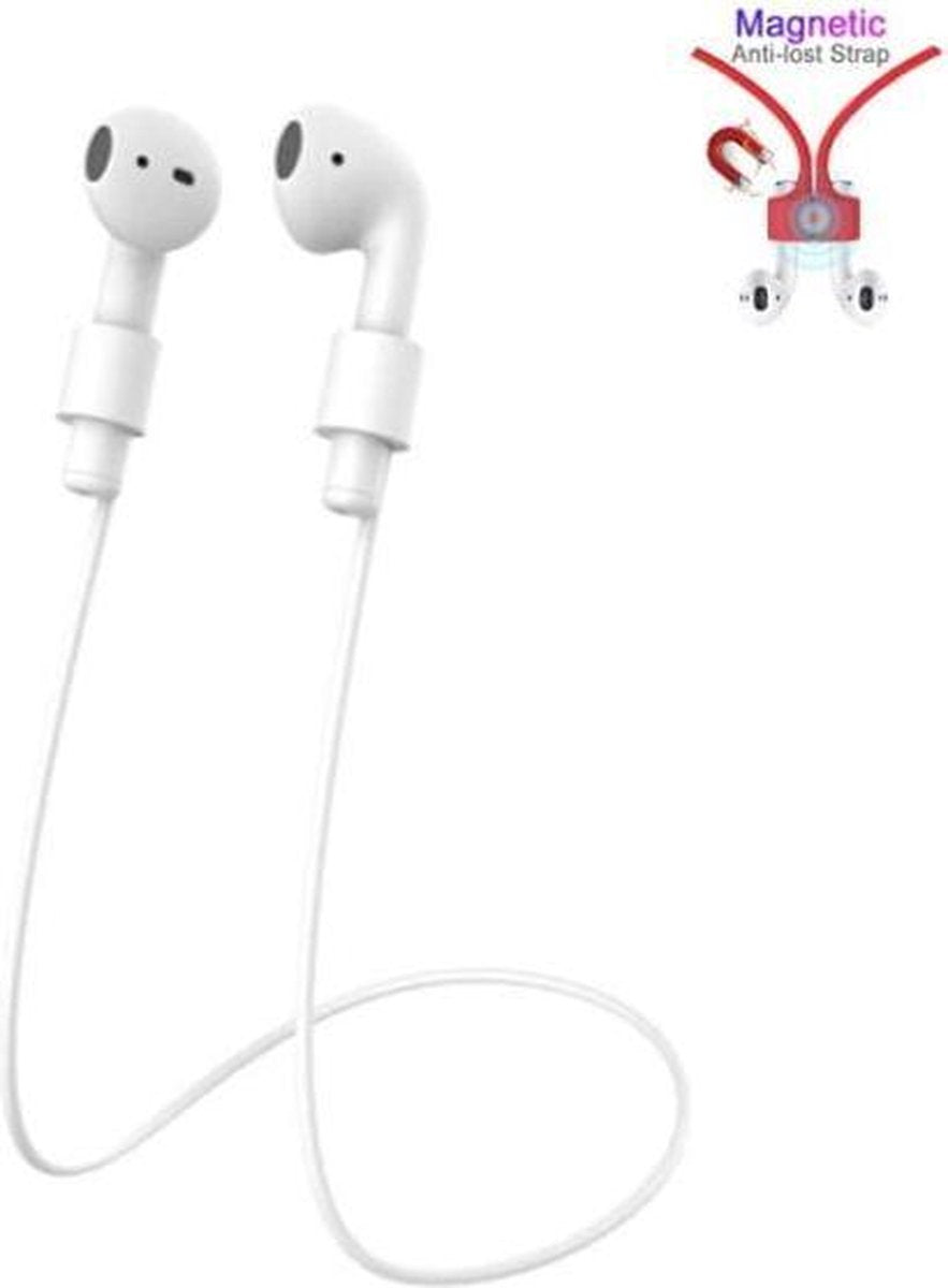 Airpod Koord Wit – Magnetisch - Airpods Draagkoord – Anti Verlies Bleutooth Oordopjes - Apple Airpod - Draadloze Oordopjes Draagkoord