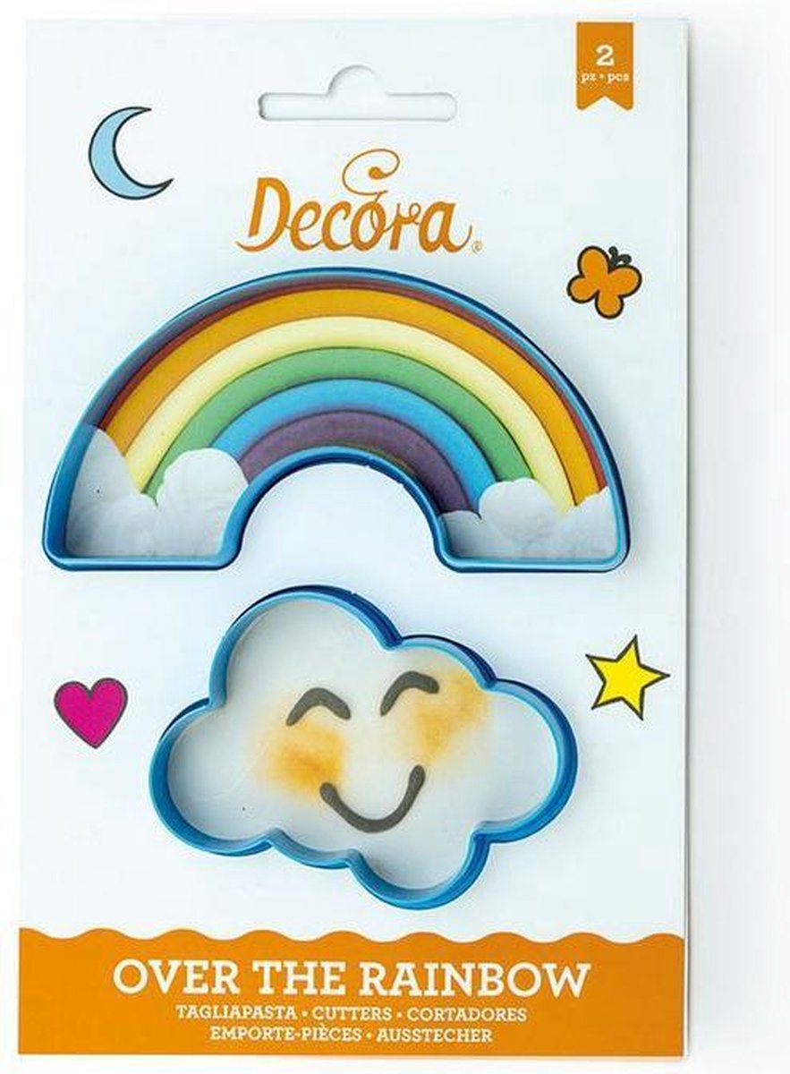 Decora Koekjes Uitsteker Set Regenboog & Wolk -2st-
