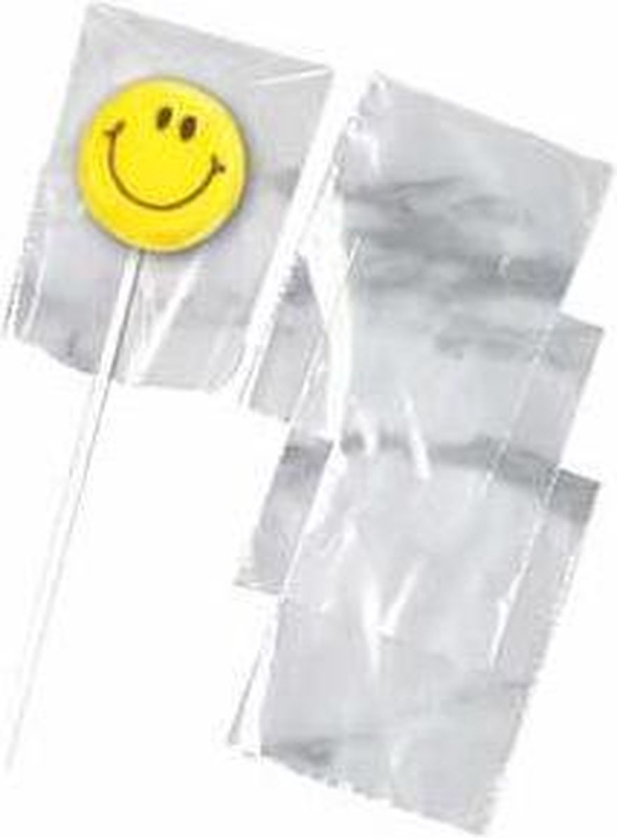 Lollipop / lolly zakjes - transparant - set van 50 - Wilton