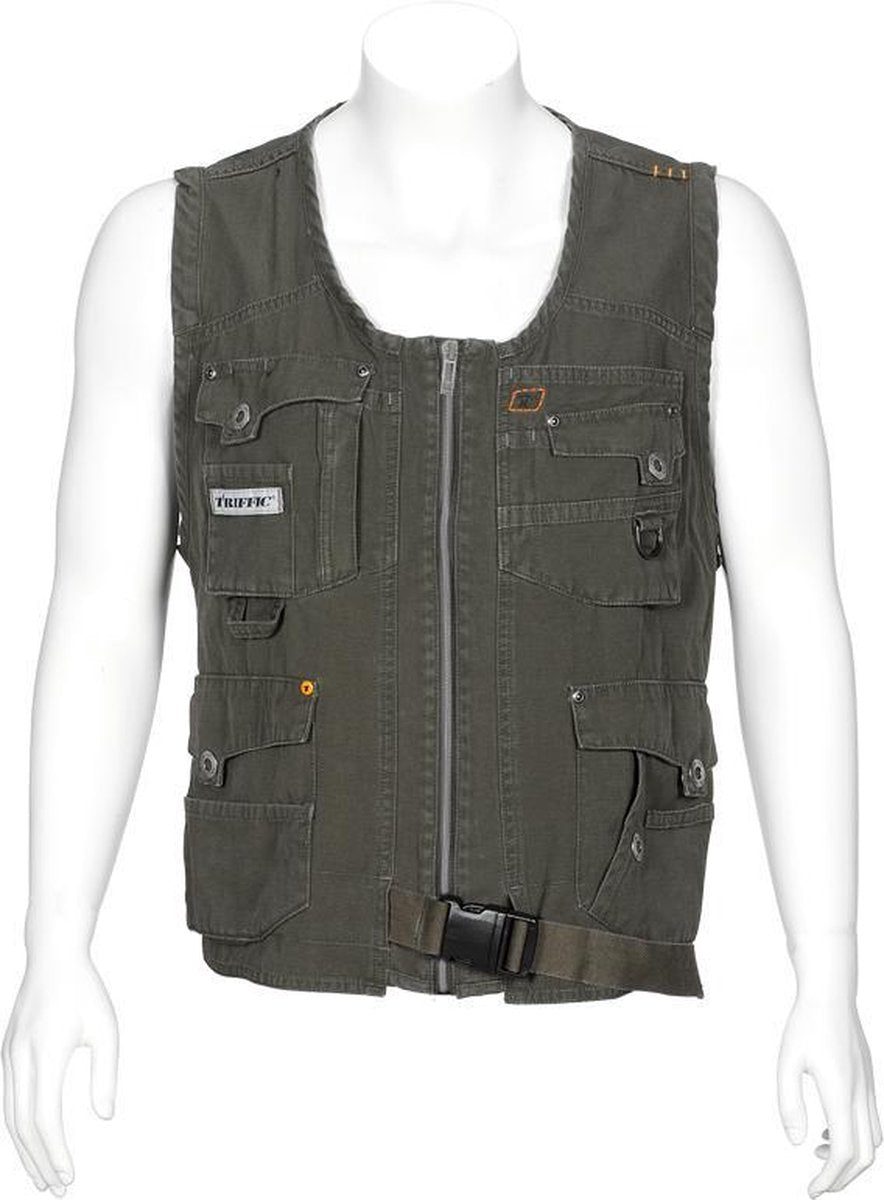 T'RIFFIC® STORM Werkgilet Canvas washed 100% katoen Olijfgroen size S