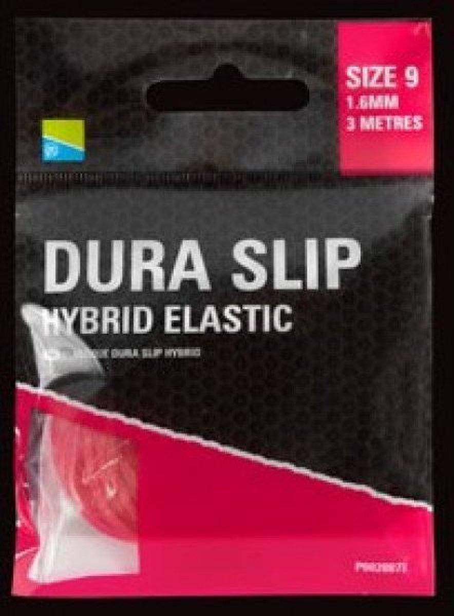 Preston - dura slip - hybrid elastic - maat 9 - 1.6 mm - 3 meter - roze