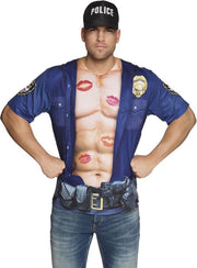 St. Fotorealistisch shirt Politieagent (M)
