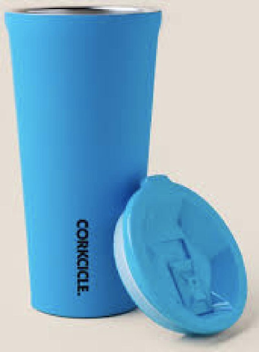 Corkcicle Tumbler 475ml 16oz - Neon Lights Neon Blue Roestvrijstaal -
