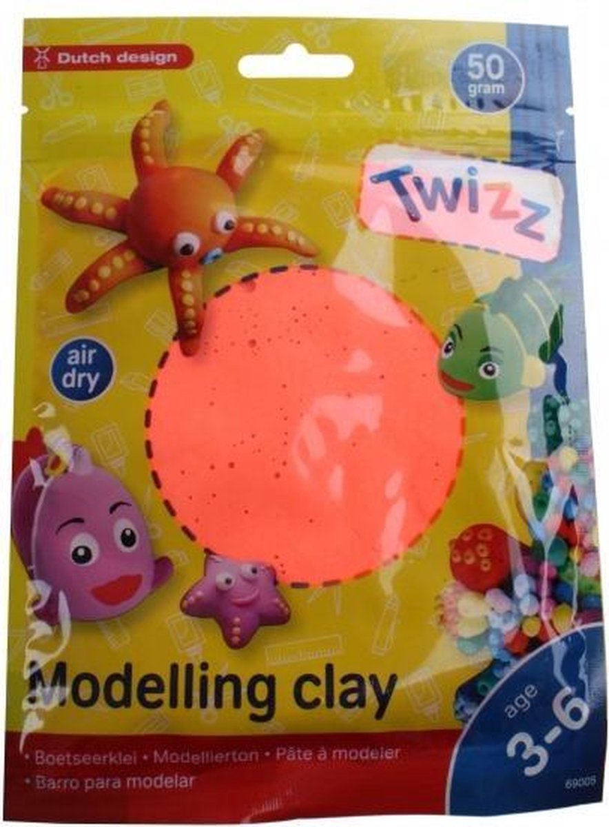 Twizz Boetseerklei 50 Gram Junior 13 X 14 Cm Oranje