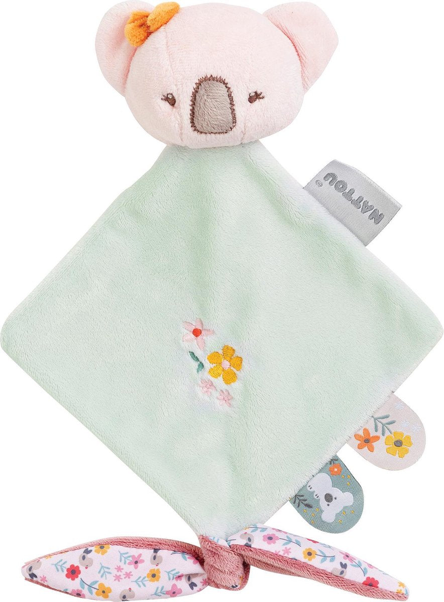 Nattou Koala Iris - Knuffeldoekje - Doudou - 25 x 20 Cm - Fopspeenbevestiging