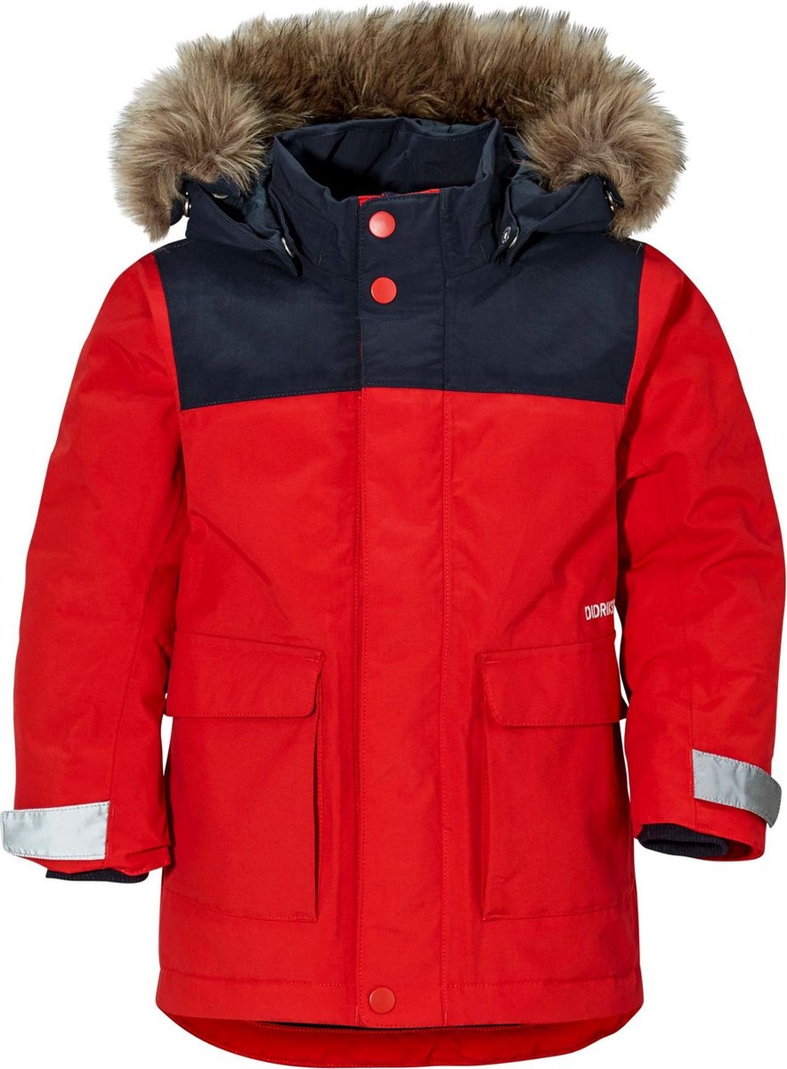 Didriksons Kure Kid's Parka  Jas - Maat 80  - Unisex - rood/navy