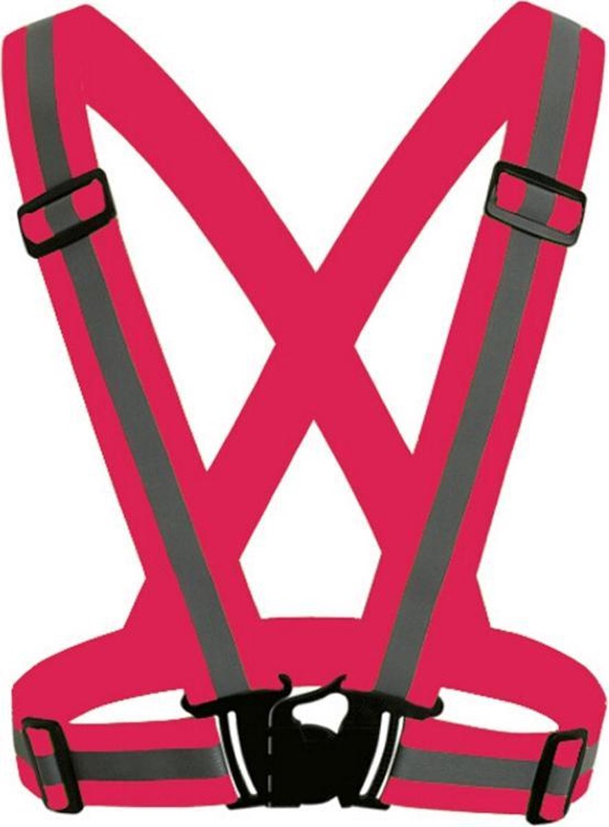 Night Riding uitgevoerd flexibel reflecterend veiligheidsvest (magenta)-