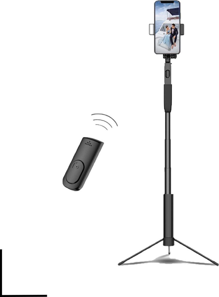 Picca Tripod – Statief Smartphone - Stabilisator – Selfie Stick – Led Lamp