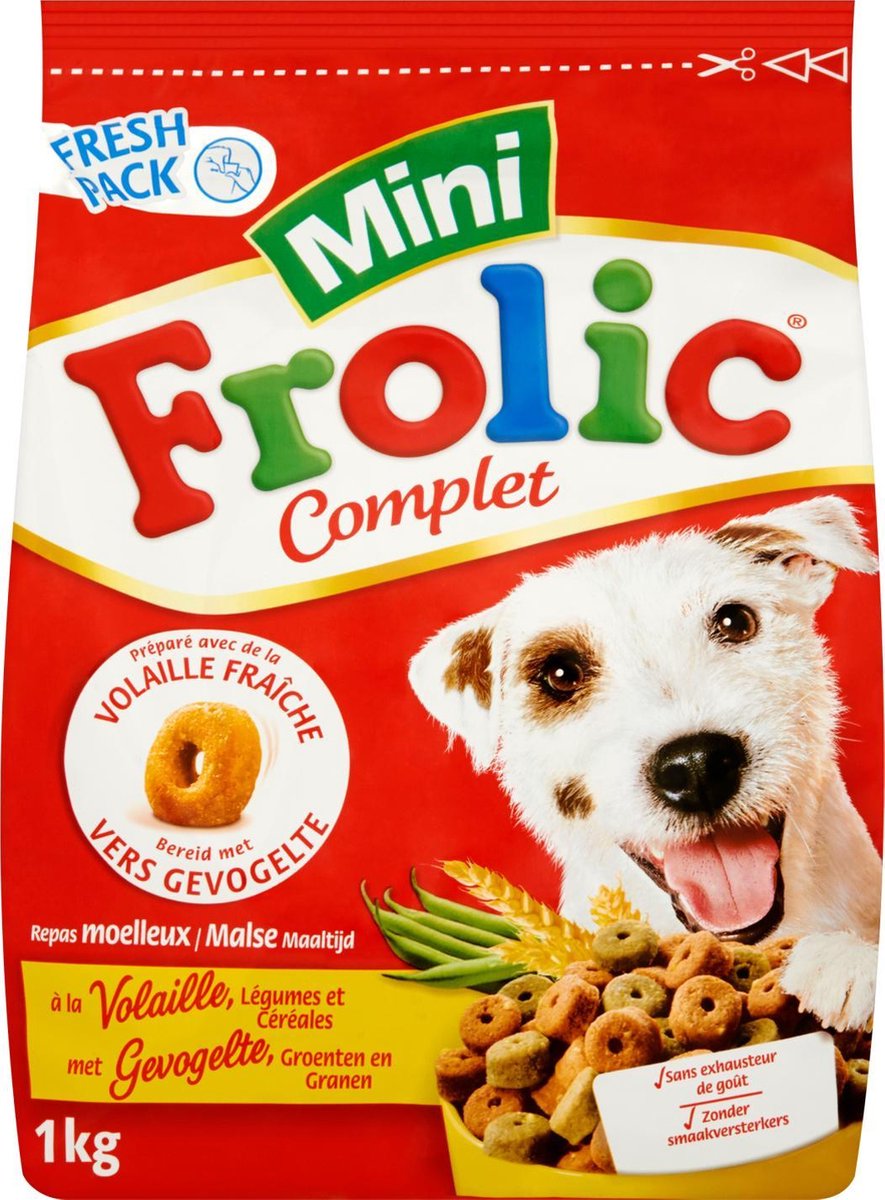 Frolic Compleet Mini Gevogelte - Hondenvoer - 6 x 1 kg