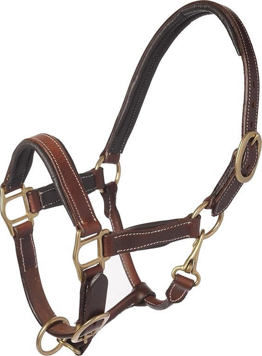 MHS Leren halster Luxury brown/gold 4