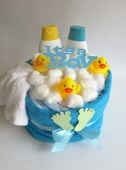 Kraamcadeau  luierbadje met eendjes Blauw