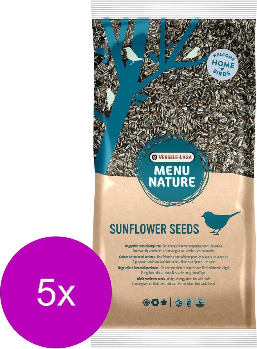 Versele-Laga Menu Nature Zonnebloempitten - Voer - 5 x 1.5 kg