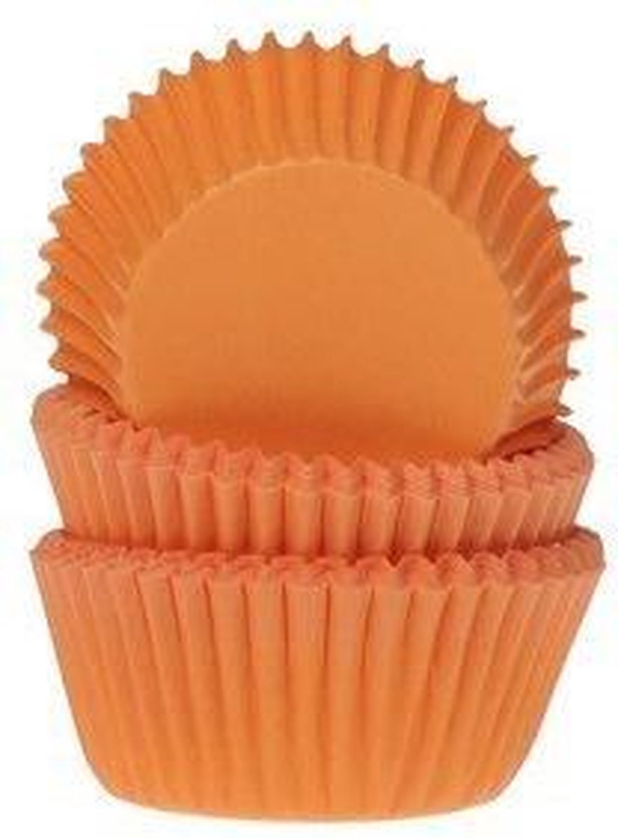 House of Marie Mini Cupcakevormpjes Oranje pk/50