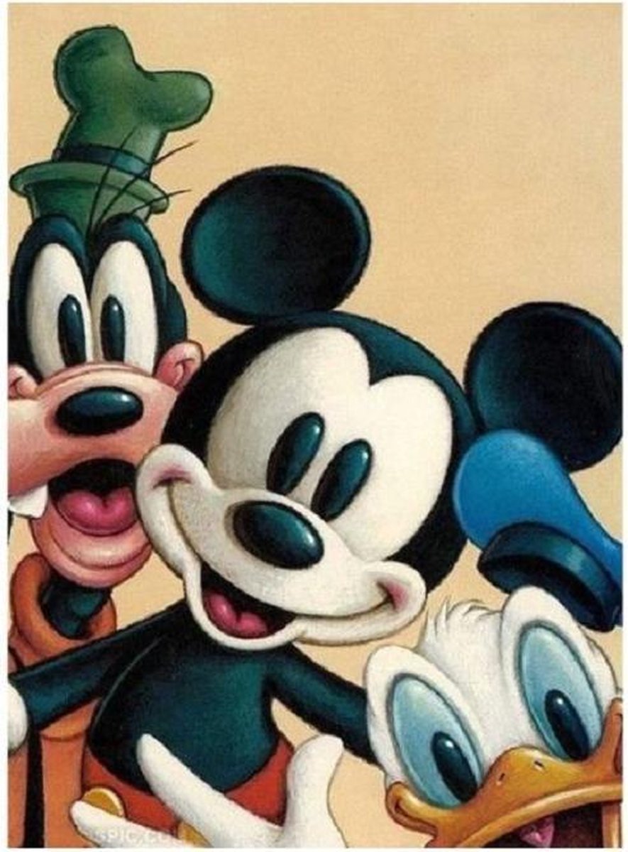 Goofy Mickey Mouse en Donald Duck  - Disney - Diamond Painting - 20x20cm - Complete Set - Inclusief Tools - Stipco