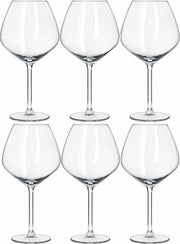 6x Luxe wijnglazen voor rode wijn 750 ml Carre - 75 cl - Rode wijn glazen - Wijn drinken - Wijnglazen van glas