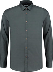 Dstrezzed Overhemd Regular Collar Circle Flower Lt Stretch Poplin Army Groen (303272 - 524)