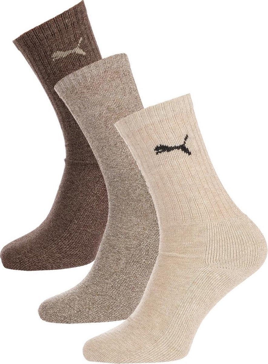 Puma - 3-pack Sport Sokken Bruin - Unisex - 35-38