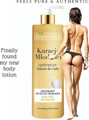 Bielenda Youth Therapy Voedende Bodylotion met o.a Slakkenslijm en 24K Goud voor Intense hydratatie en voeding - 400 ml