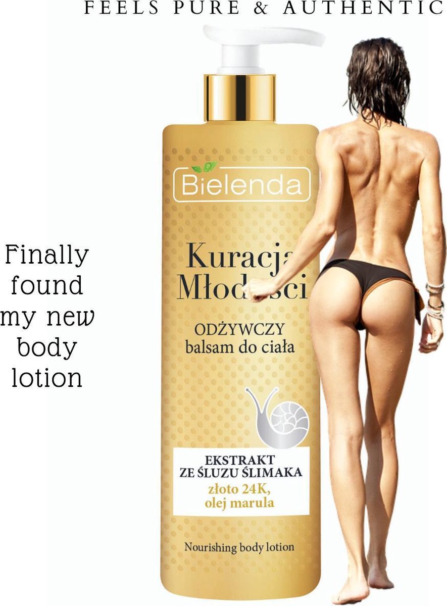 Bielenda Youth Therapy Voedende Bodylotion met o.a Slakkenslijm en 24K Goud voor Intense hydratatie en voeding - 400 ml