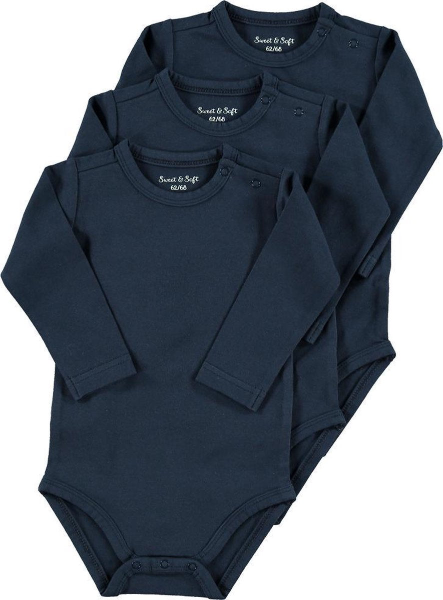 Zeeman romper biologisch katoen - maat 74/80 - blauw - 3 stuks