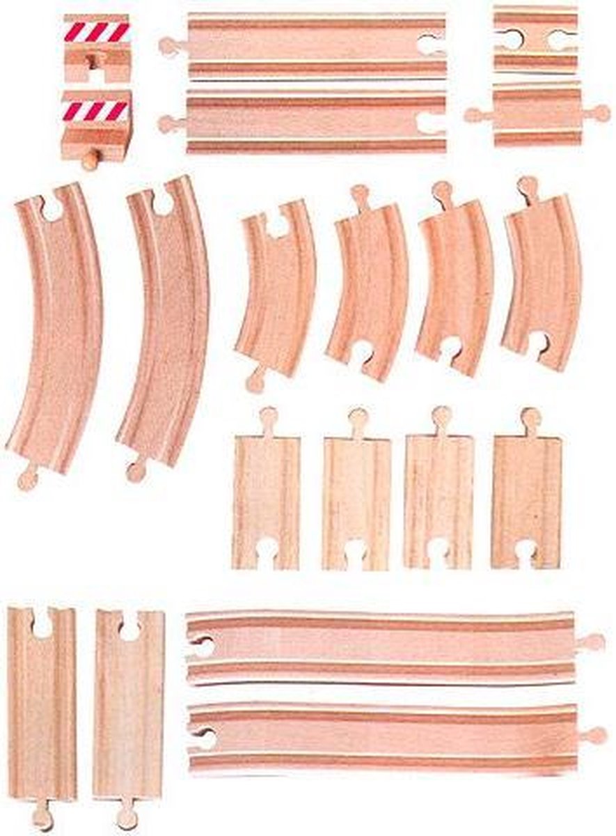 Planet Happy houten trein rails 20 delig set