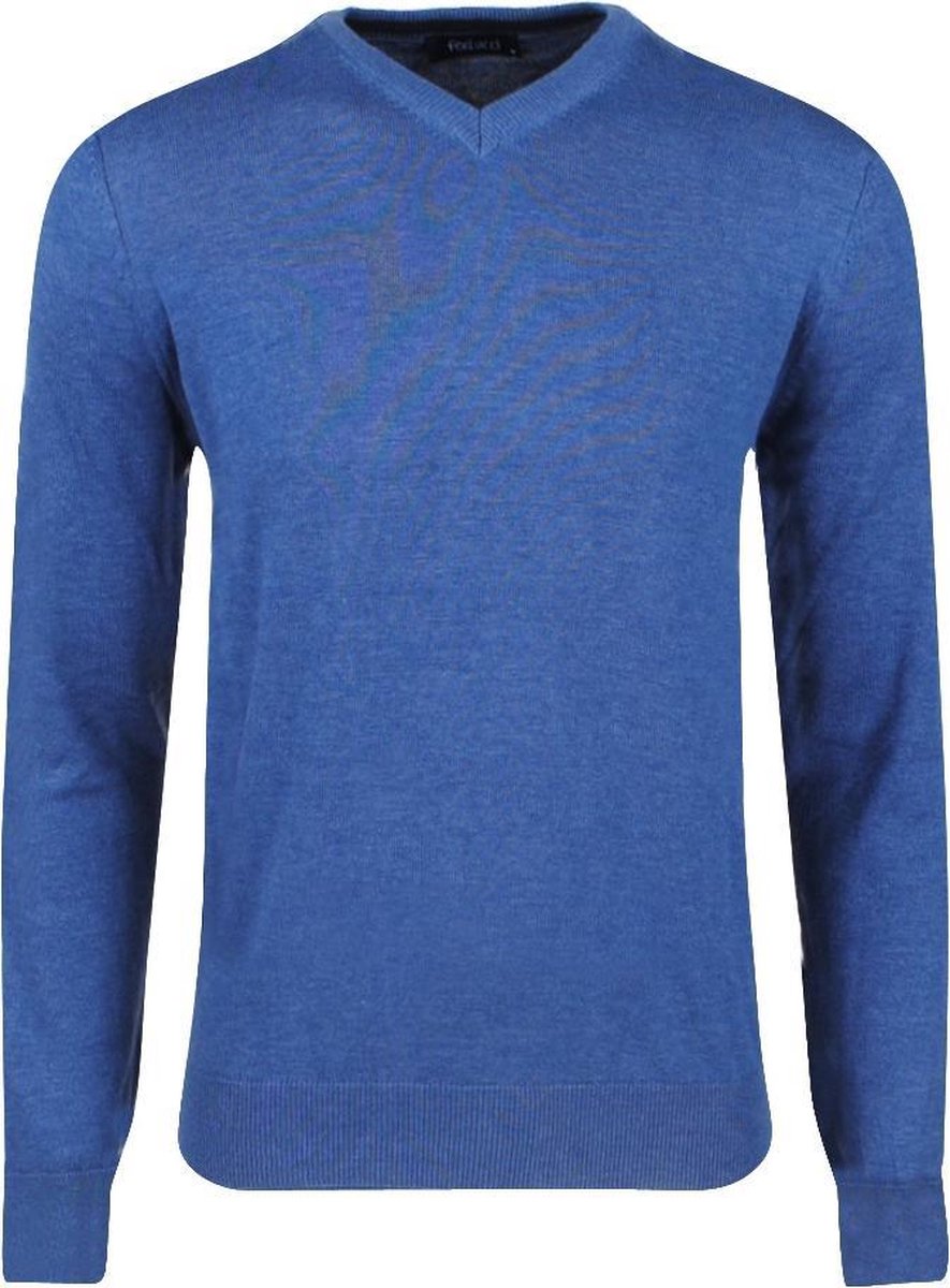 Ferlucci – Exclusieve Heren Trui met klassieke V-Hals – Cobalt
