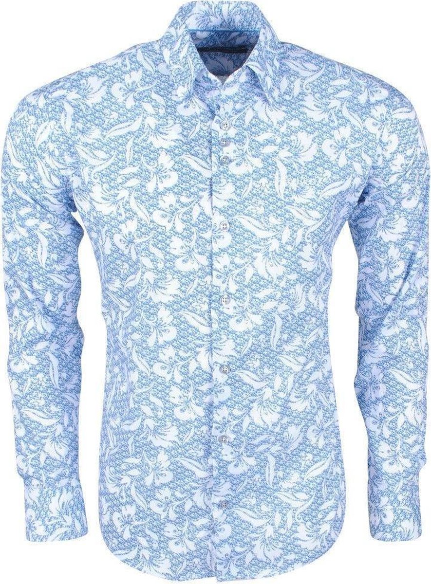 Ferlucci Heren Overhemd met Trendy Design -  Calabria - Stretch - Wit